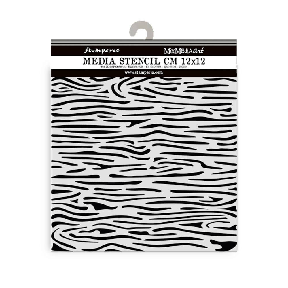 Stamperia - Thick Stencils for Scrapbooks, Albums, Cards, Bullet Journalling, and More, Flexible Material, Easy to Clean, Perfect for Hobbies, Crafts and Gifting (Silent Sea, Wood Pattern)