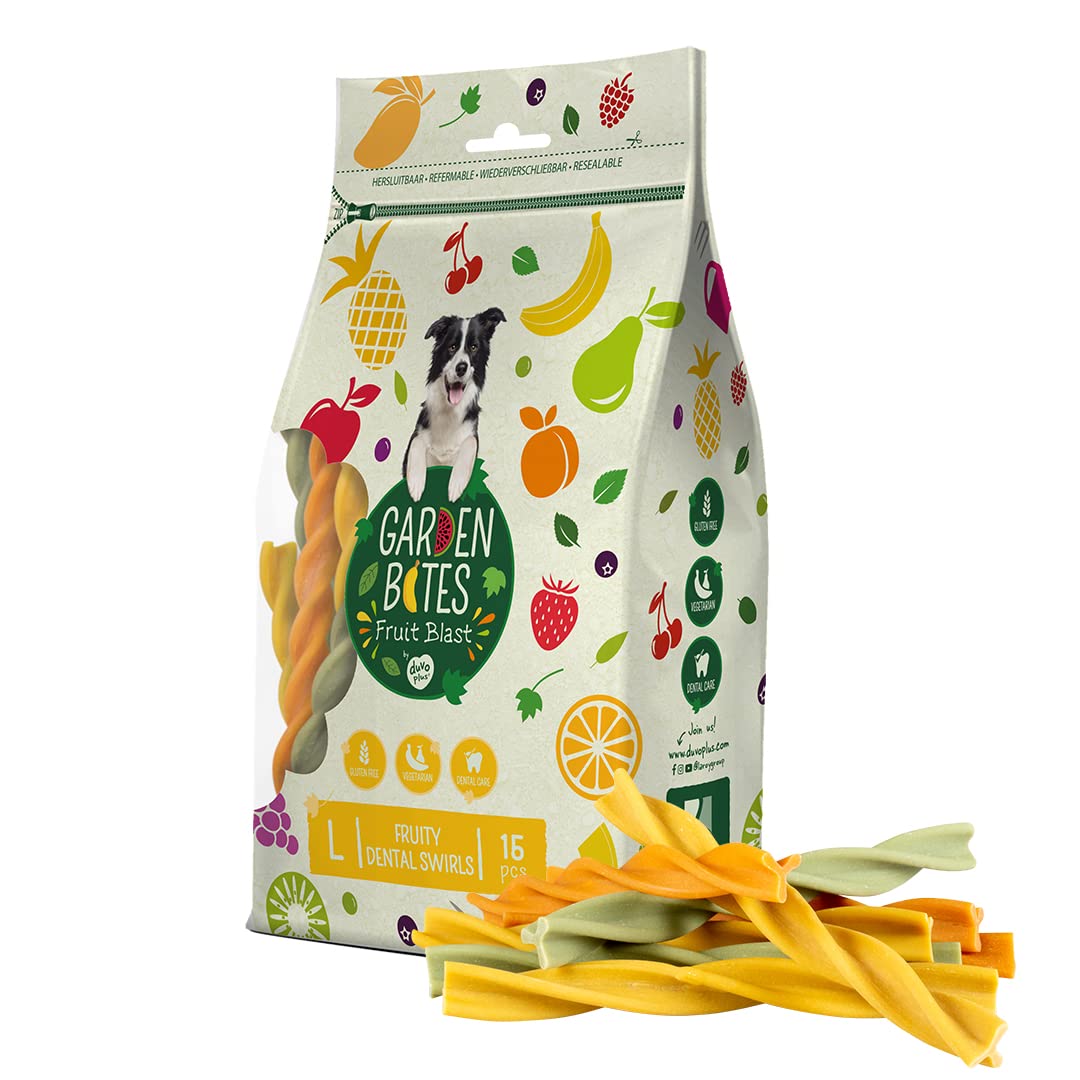 Duvoplus Garden Bites Fruity Dental Swirls Large 15 Pack