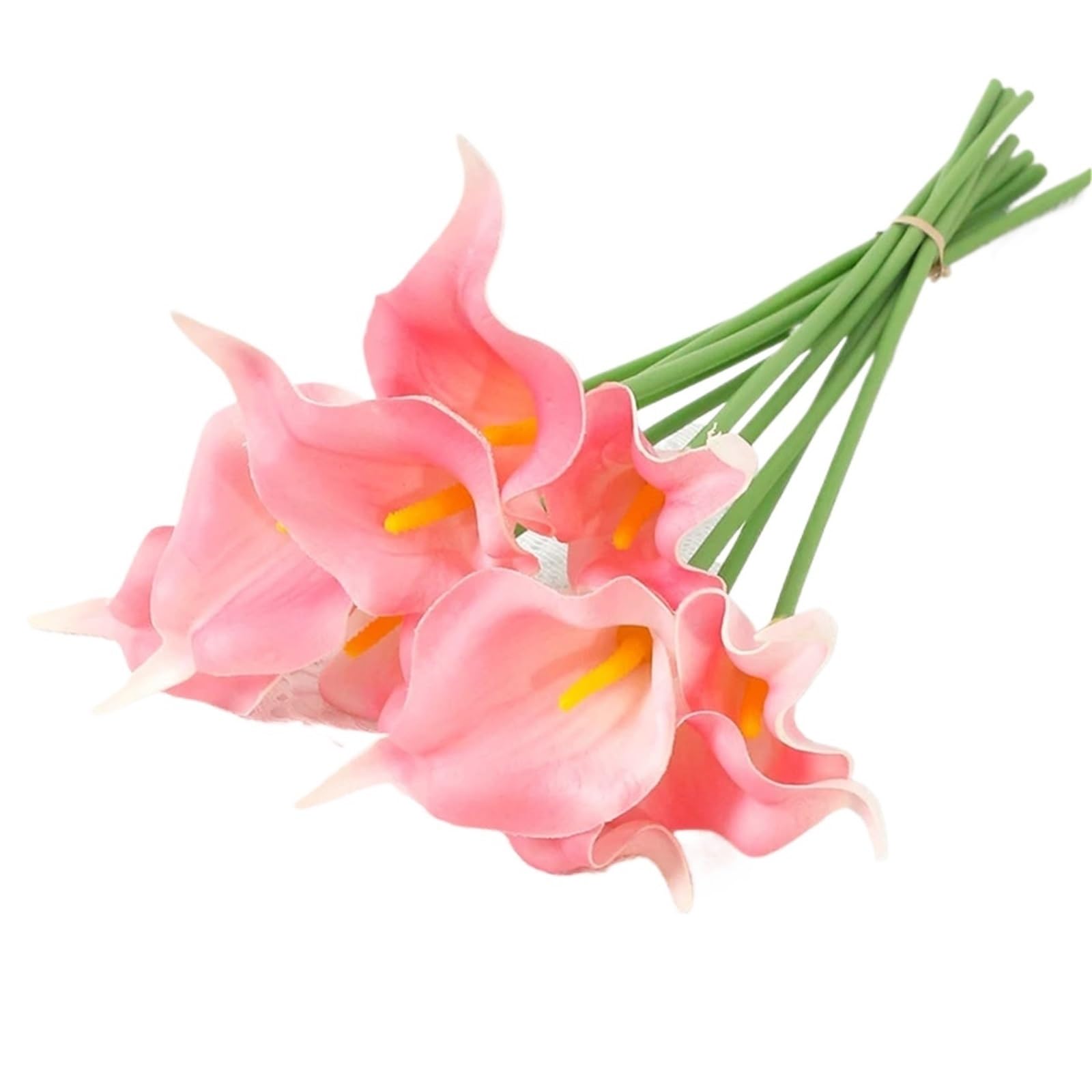Dcrxz Artificial Flowers 10Pcs PU Artificial Calla Lily Artificial Flowers Bouquet Fake Flower Decorations for Home Room Wedding Bridal Vase Ornament(Pink)