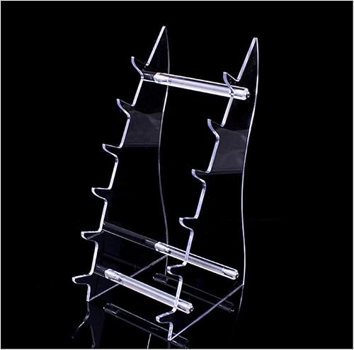 2 juegos de seis capas de acrílico resistente soporte de exhibición de cuchillo, cuchillo de bolsillo soporte de gabinete, caza supervivencia