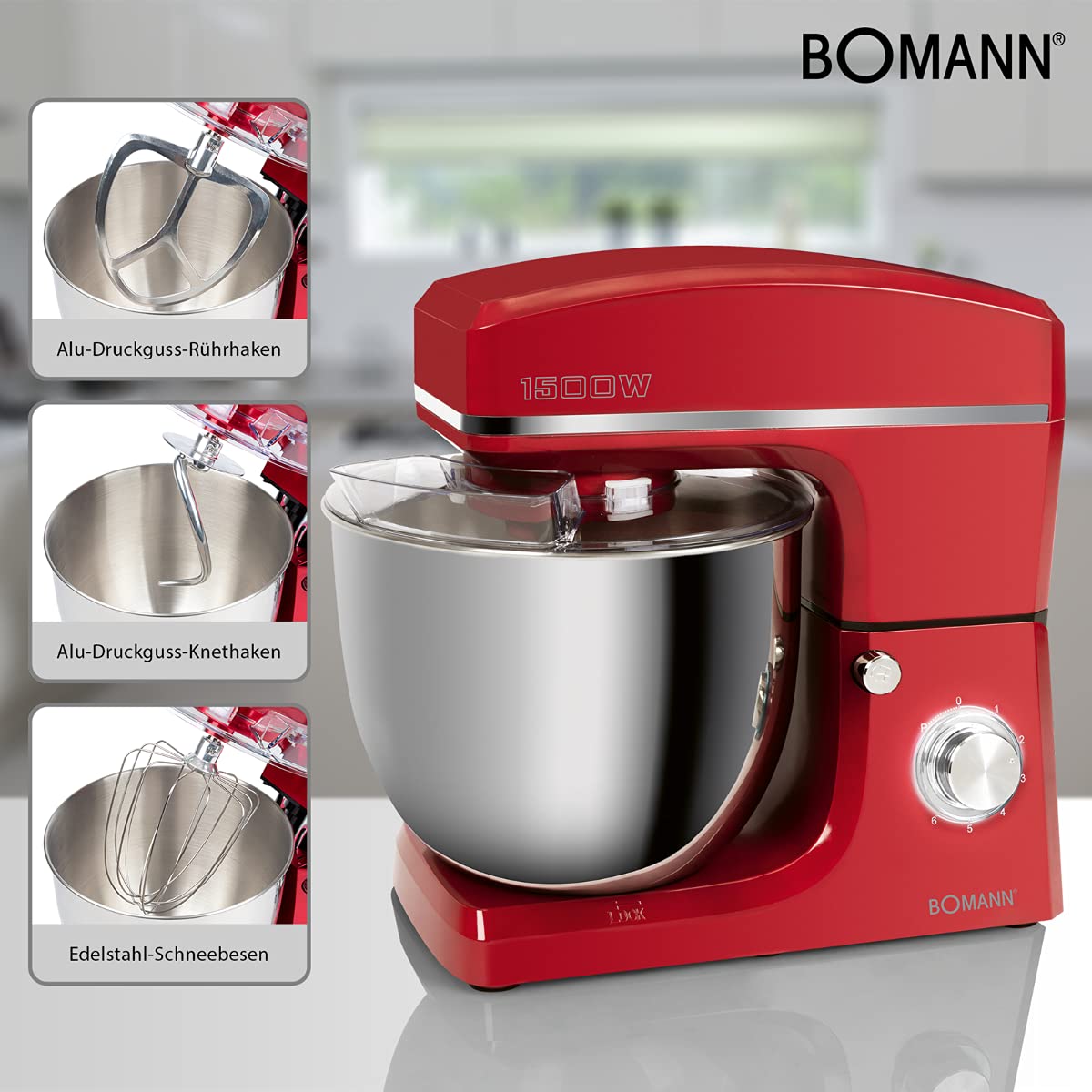 Bomann Robot planetarny KM 6036 CB Czerwony