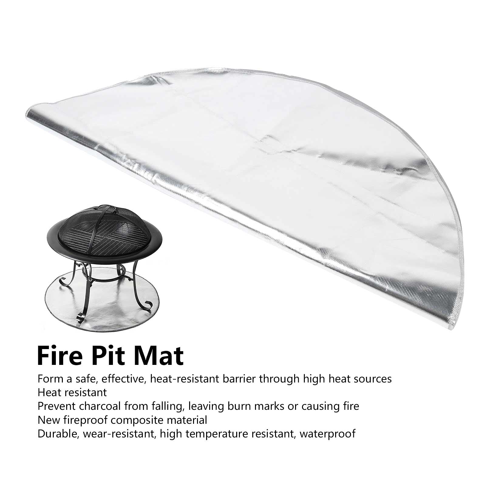 flexman Fire Pit Tappetino per Cottura Solista, Rotondo Tappetini a Prova Fuoco Antincendio sotto Fossa Fuoco, Tappetino Barbecue Riutilizzabili per Accessori per Capogruppo Solist (91cm)
