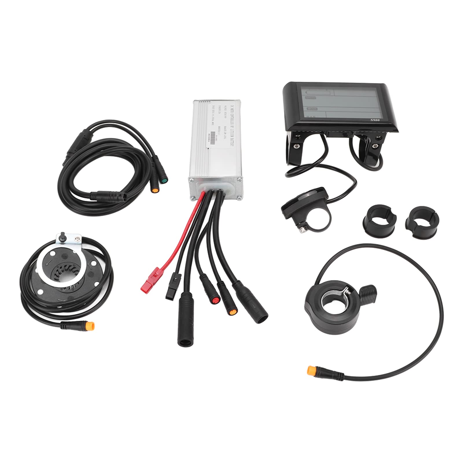 Electric Bike Conversion Kit, Electric Bike Motor Controller 22A Speed Controller 36V 48V with S900 Panel 1 to 2 Cable for 500W Motor