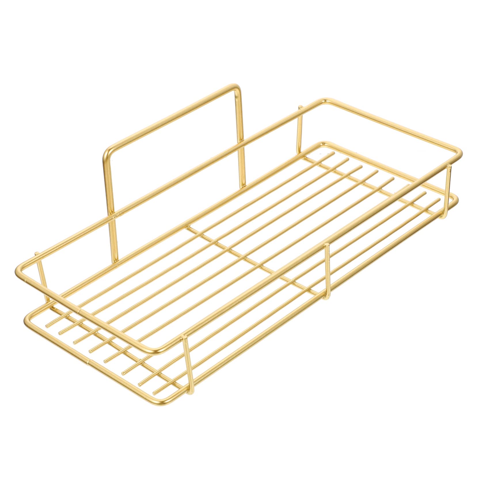 PRETYZOOM Bathroom Shower Rack Gold Suction Cup Wall Mounted Organizer No Drill Storage Shelf for Toiletries Easy to