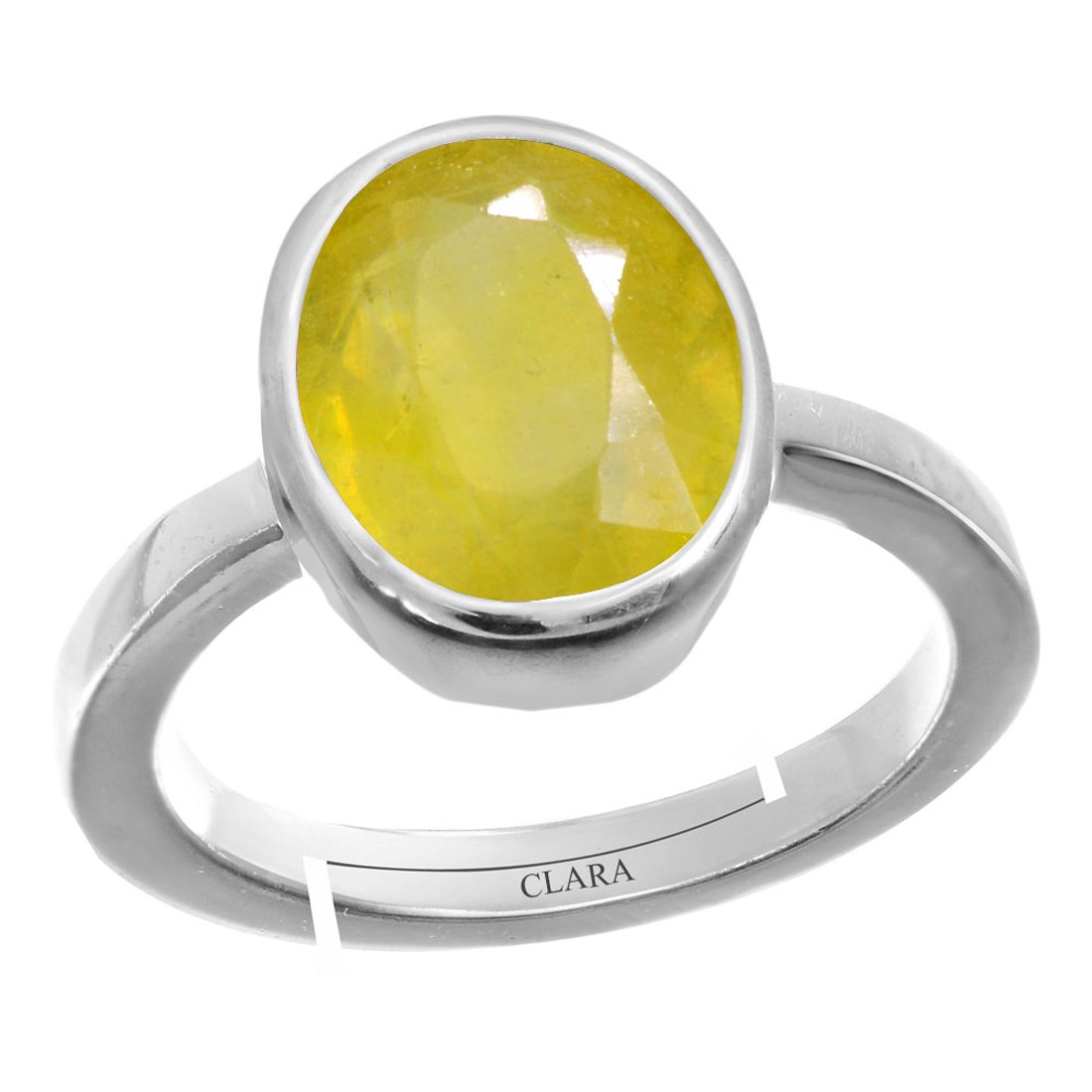 Clara Yellow Sapphire Pukhraj 4.8cts or 5.25ratti Stone Silver Adjustable Ring for Women (B0752W7FBC) Amazon Price History, Amazon Price Tracker