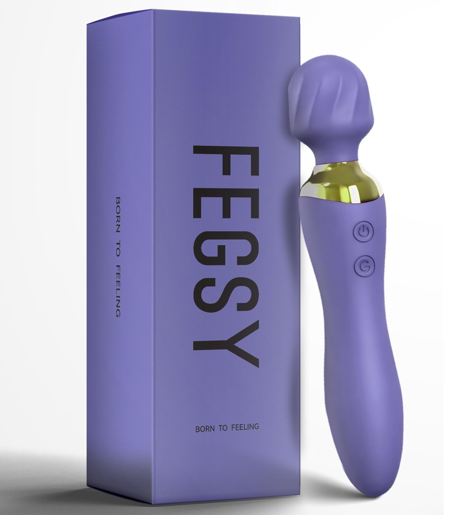 FEGSY Dual Heads Massager Machine for Pain Relief, Rechargeable Wireless Body Massager with Medical Grade Silicone (Purple)
