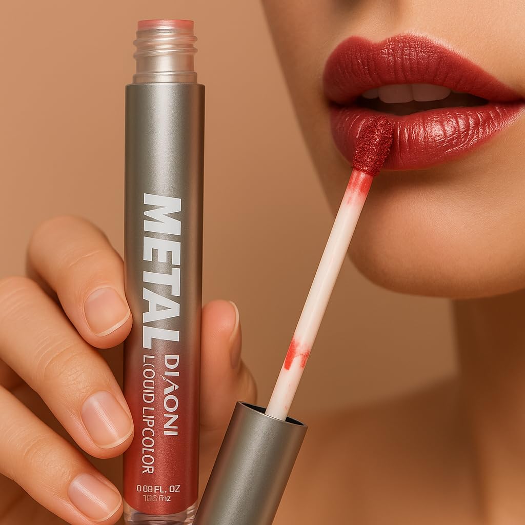 MASIBO USA Premium Metal Diaoni Liquid Lip Color – Ultra-Smooth Application, Shimmer Finish, Long-Wear Lip Paint for Radiant Lips-image-49