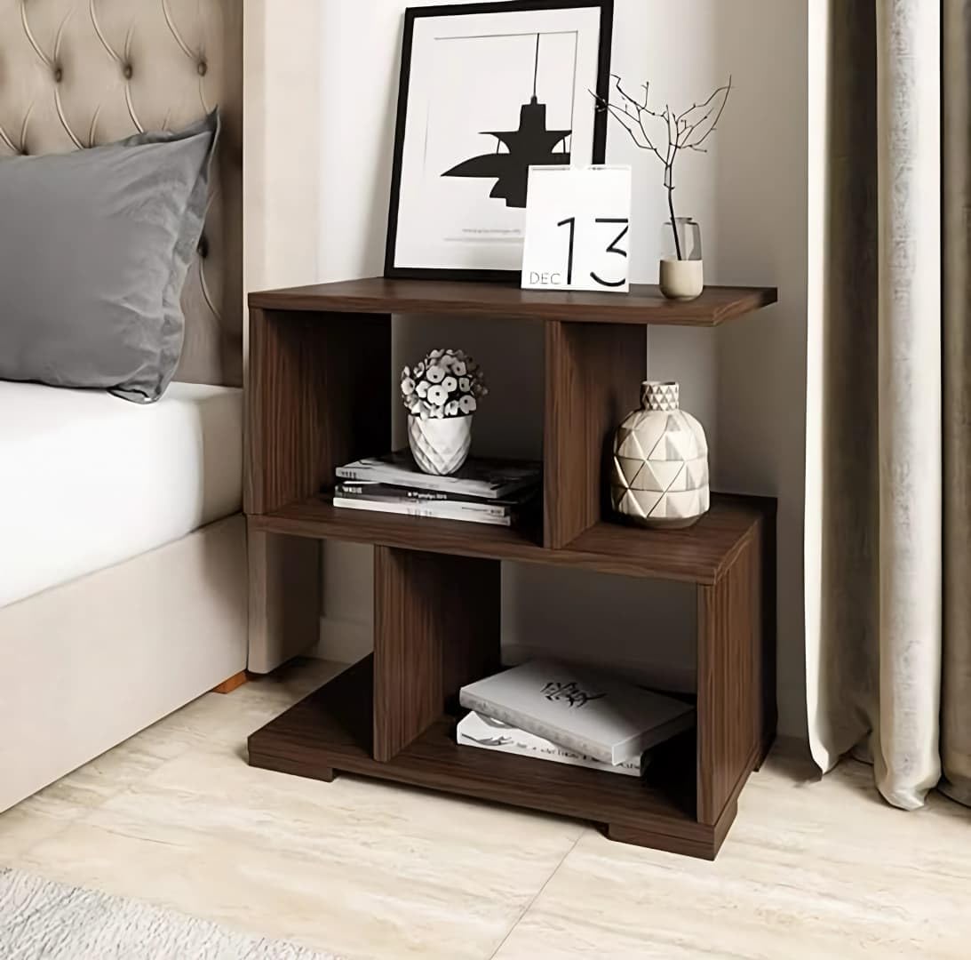 OXMIC End Table for Living Room with Storage - Coffee Table Without Drawer - Engineered Wood (Brown)-image-40
