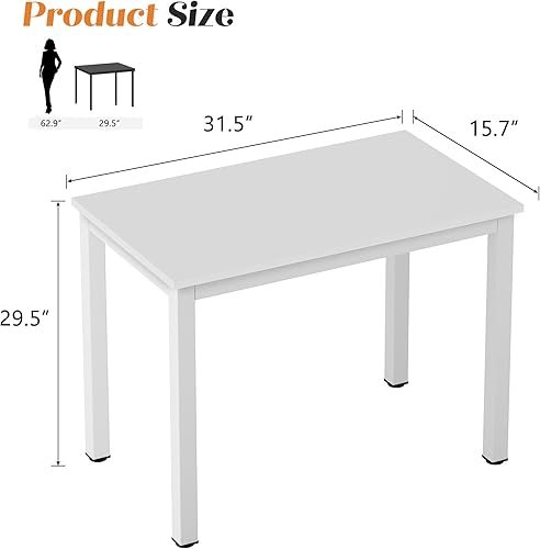 Miniatura 3 de Need Mesa pequeña - Escritorio de estudio de 31.5 pulgadas para espacios estrechos, estación de trabajo de estudio resistente y resistente para
