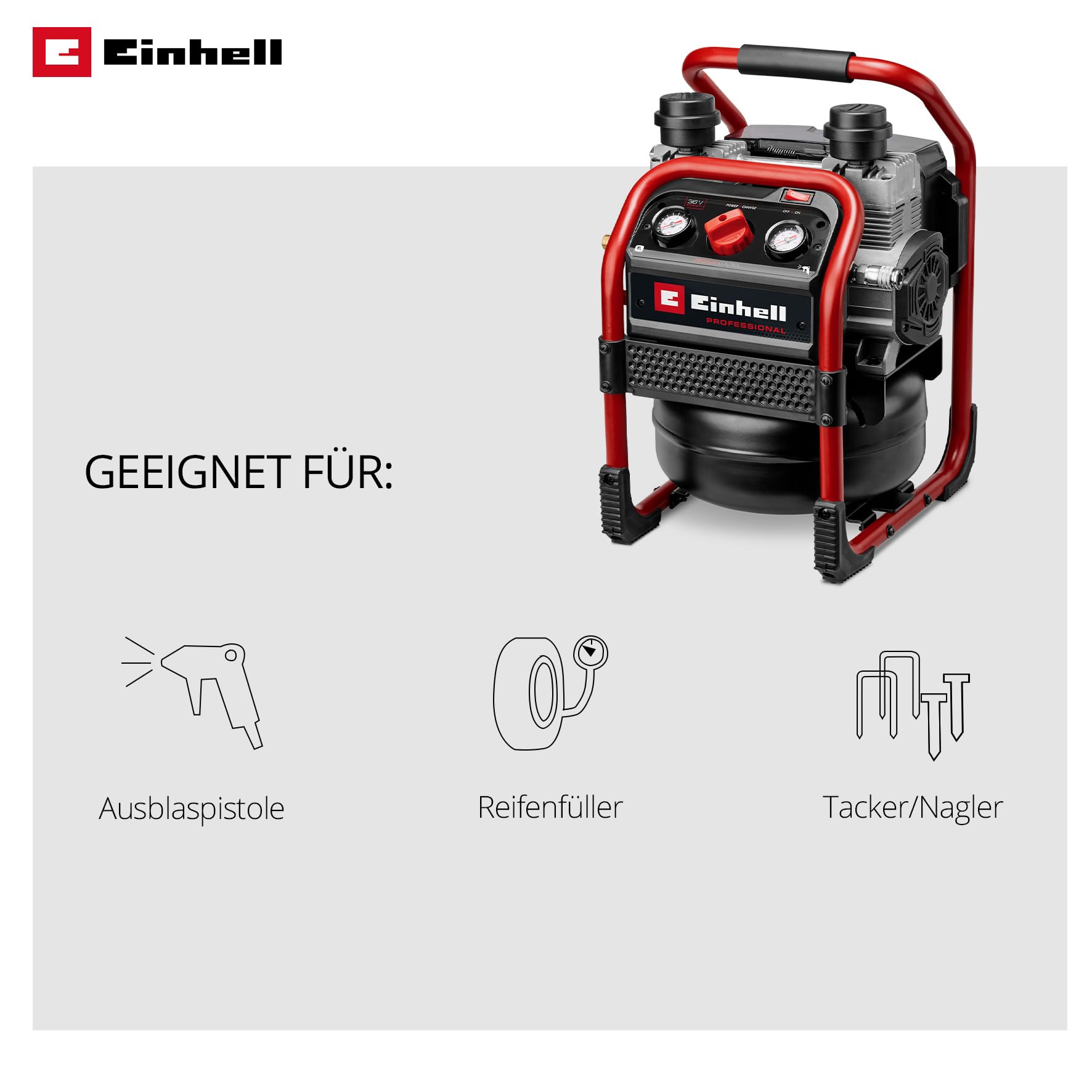 Einhell Professional Akku-Kompressor SILENZZO 36/210