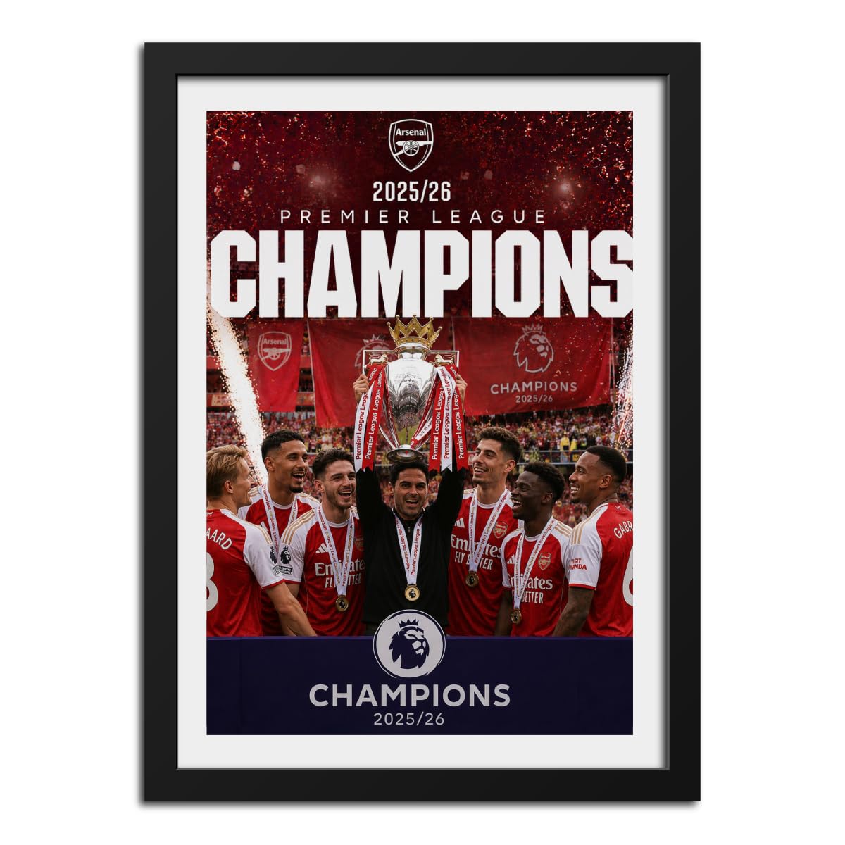 inspire TA Arsenal Epl 2026 Football Winning Moments Poster Framed Laminated Poster Wall Hanging Wooden Photo Frames 12 X 9 Inches-image-48