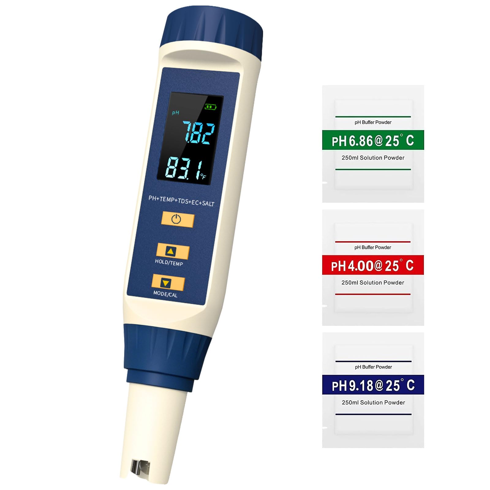 Water Quality Tester 5 in 1 Professional with Back Light, Digital PH Meter