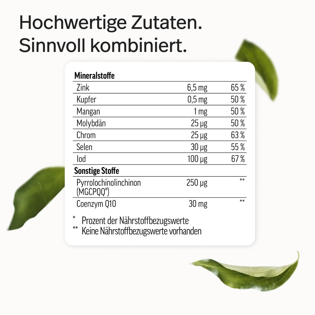 edubily® Das Multi - Multivitamin Kapseln als umfassende Mikronährstoff-Basis - mit 20 Mikronährstoffen, PQQ & Q10 - ohne unnötige Zusätze - 1 Kapsel täglich (90 Kapseln mit Iod)
