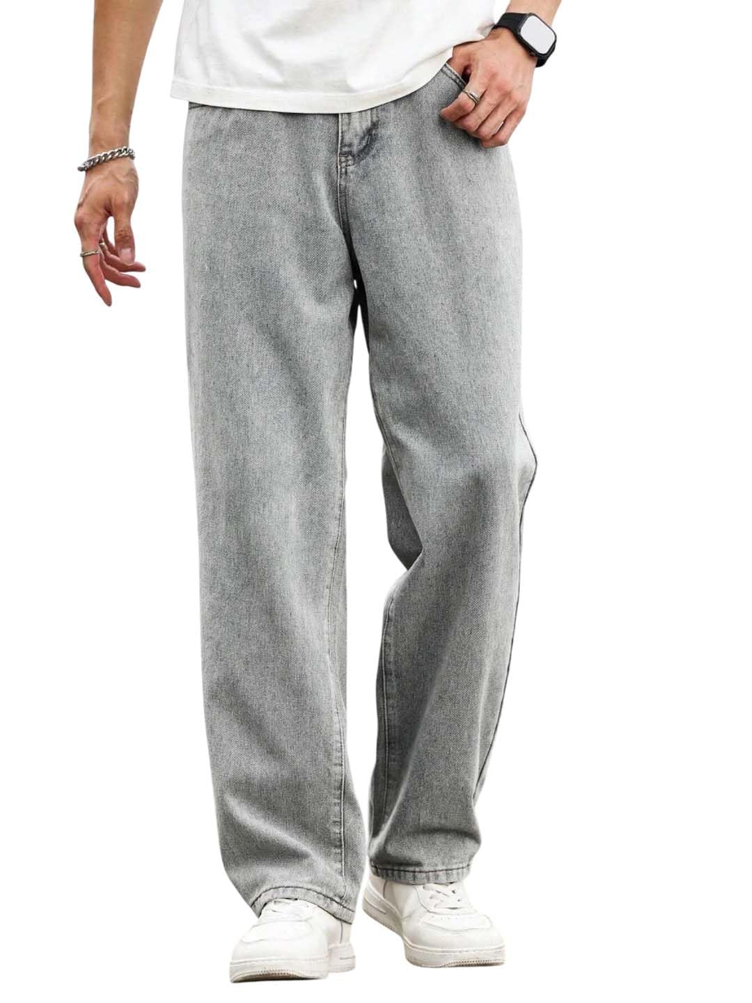 kotty Mens Solid|Mid Rise| Coin Pocket|Button|Ankle Length|Loose Fit|5 Pocket Jeans for Mens-picture-37