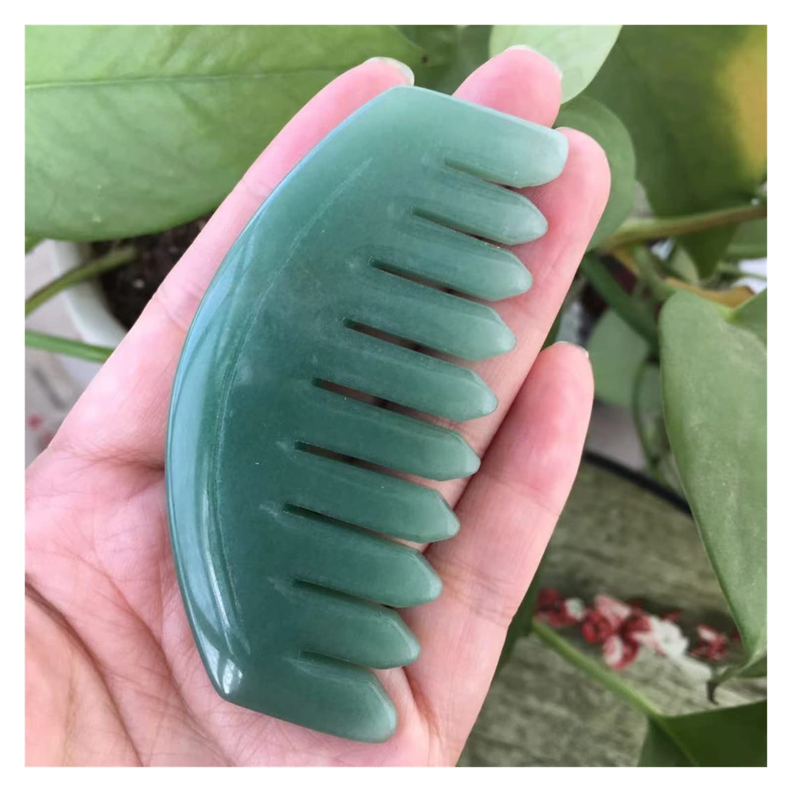 Natural Rose Quartz Crystal Pein Cabello Campo Combs Jade Stones Regalos (Color : Aventurine)
