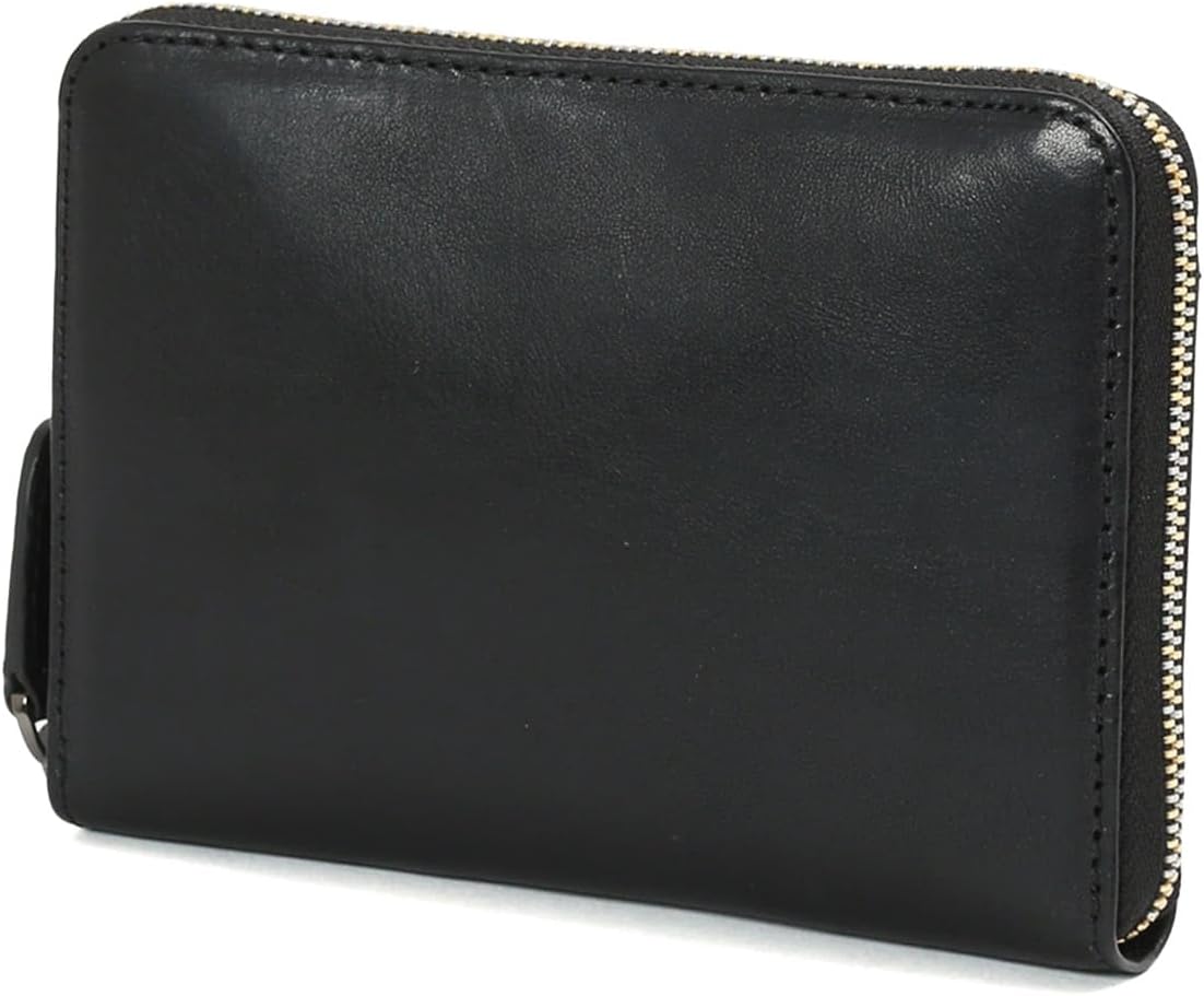 [LEATHER CRAFT COMPANY] 財布 ラウンドミドル財布 イタリアンレザー LMM-1201 (ブラック)