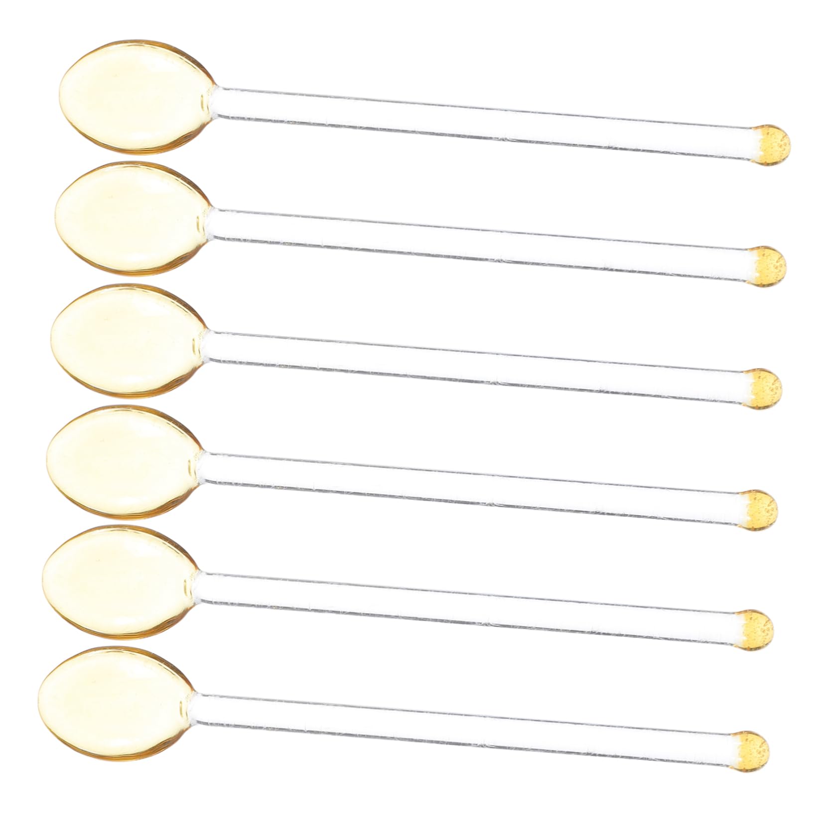 Cabilock 6Pcs Heat Resistant Glass Spoons Mini Coffee Stirring Spoons for Teas Yogurt Cocktails Desserts Ice Cream Appetizers Elegant Creative Spoon for Home Parties