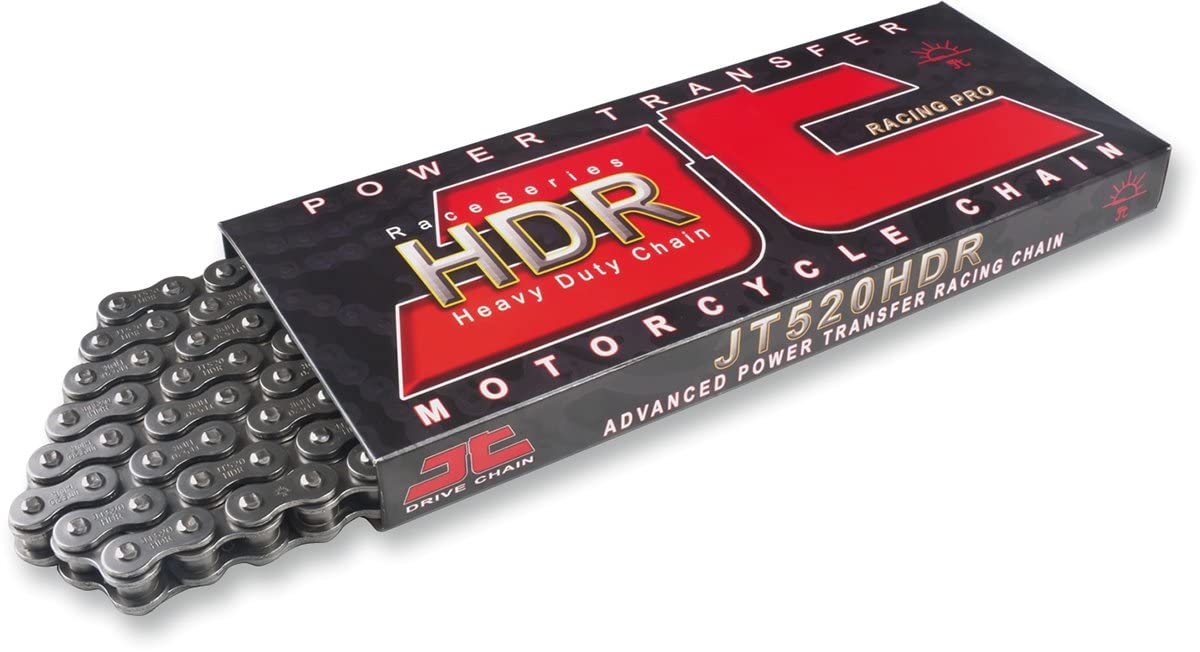 JT Chain JTC428HDR122SL (428 Series) Black Steel 122 Link Heavy Duty Non O-Ring Chain with Connecting Link