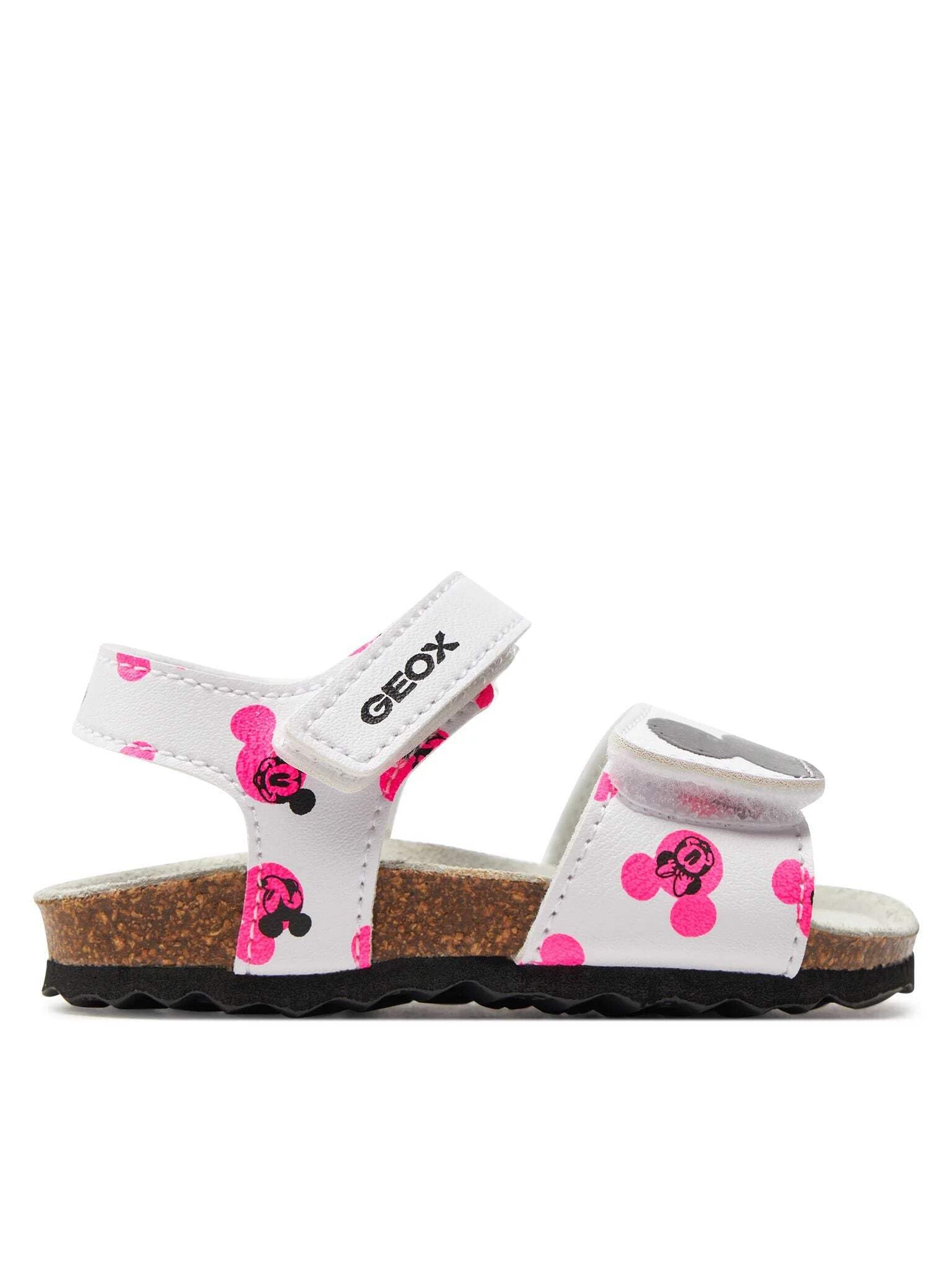 Geox Girls' B Chalki Girl Sandal, White Fluofuchsia., 8.5 UK