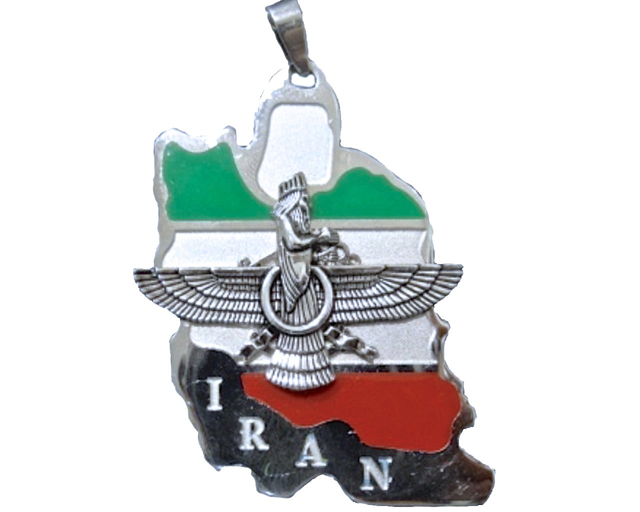 Iran Flag Map Faravahar Necklace Iranian Persian Zoroastrian Farvahar Persia Chain