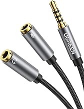 UGREEN Headphone Splitter 3.5mm 2 Female to 1 Male Mic and Audio Y Splitter TRRS Headset Adapter Cable Stereo Compatible with Switch 2/PS4/PS5 Steam Deck Xbox PC Laptop Phone Tablet Gaming