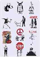 Amazon.co.jp: ステッカー セット Banksy バンクシー 2枚 防水