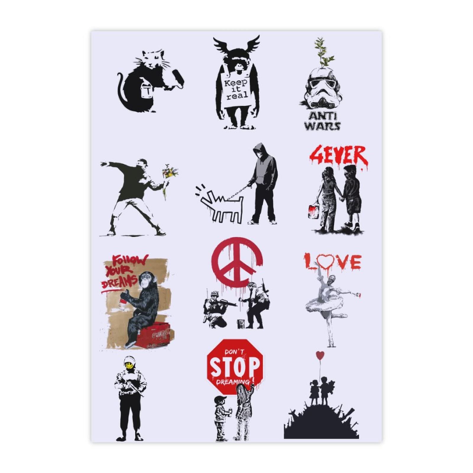 Amazon.co.jp: ステッカー セット Banksy バンクシー 2枚 防水シール