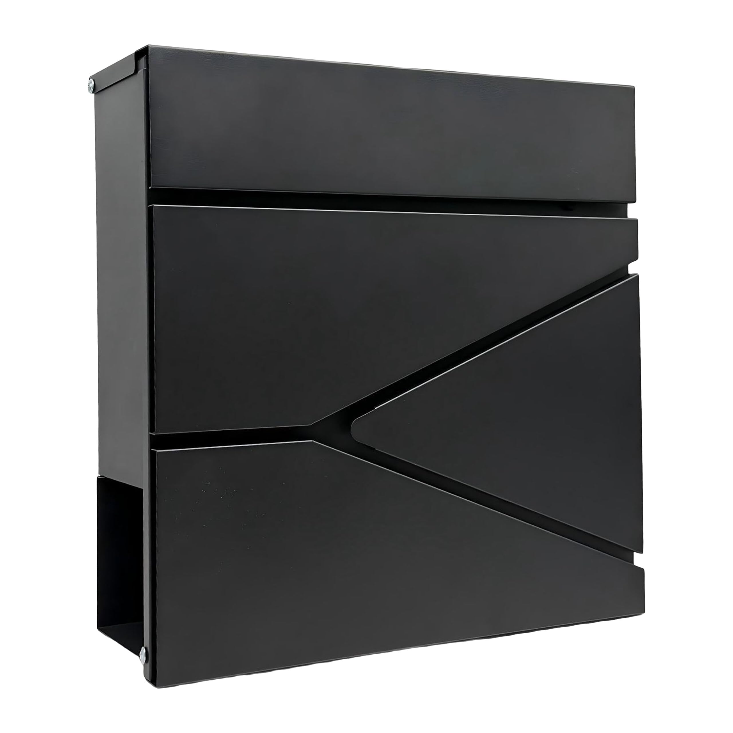 Buzón Relaxdays con Compartimento para periódicos, (H x A x F): 37 x 37 x 11 cm, DIN C4, Impermeable, 4 Llaves, Negro