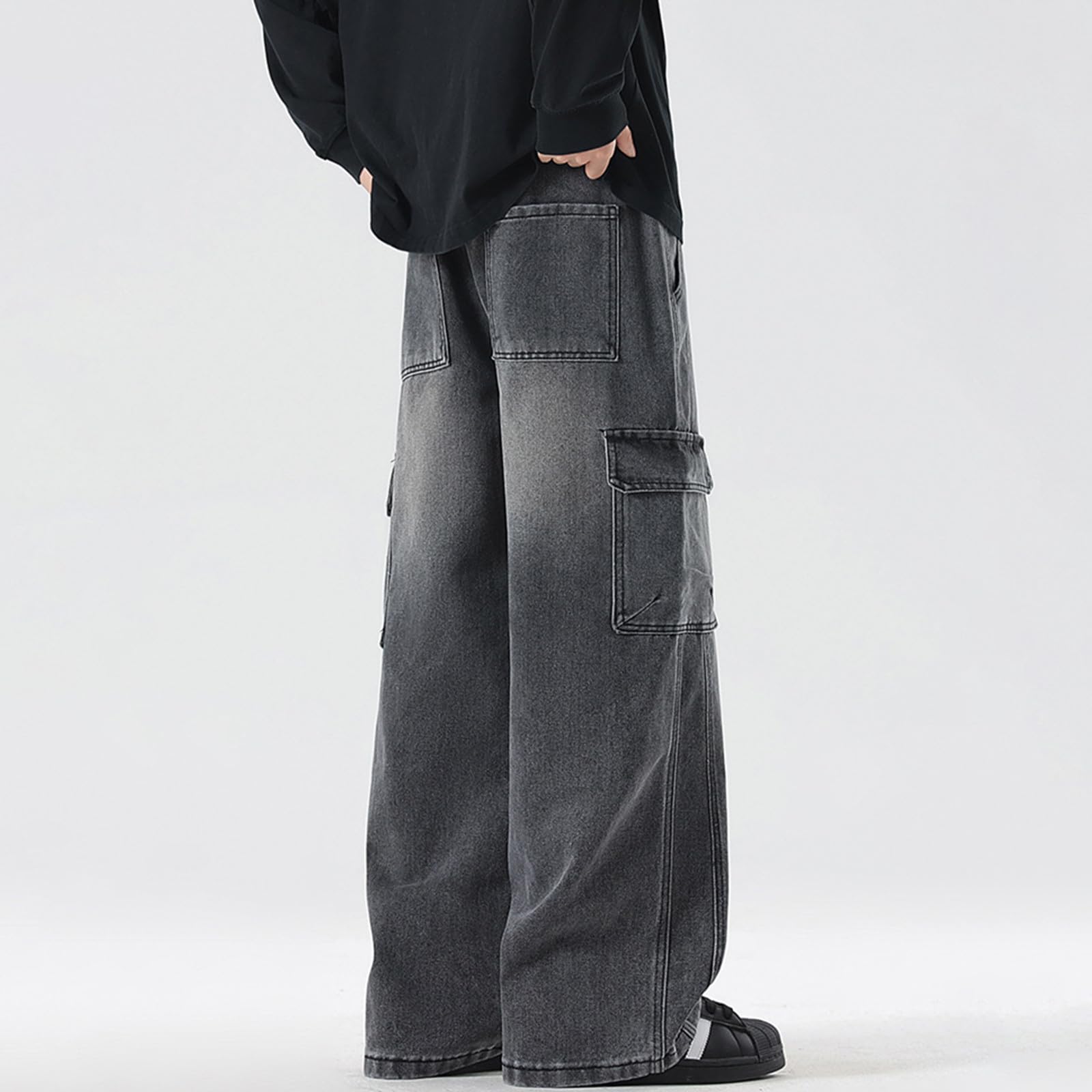 Generico Pantaloni Uomo Eleganti, Pantalone Uomo Sportivi,Jeans Classici in Denim a Cinque Tasche Elasticizzati con Gamba Affusolata per Abbigliamento Casual Moderno e Versatile