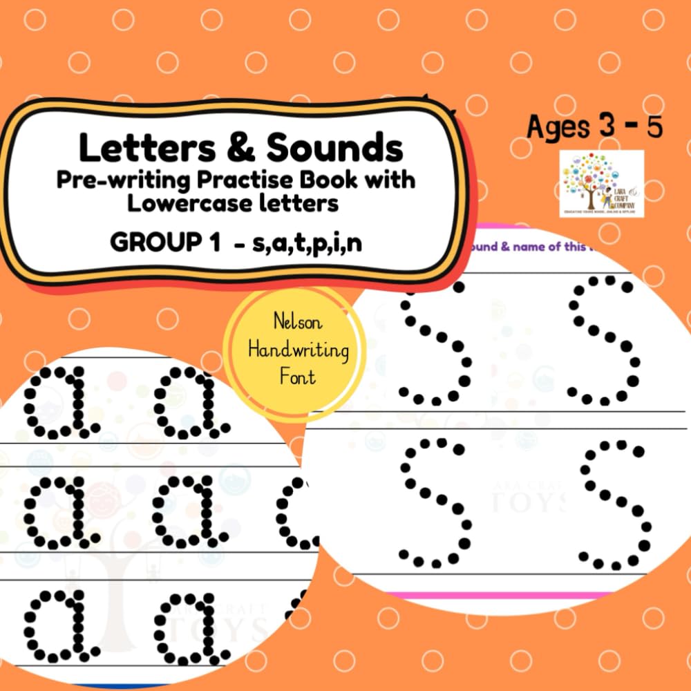 Letters & Sounds: Pre-writing Practise Book with Lowercase letters - Group 1