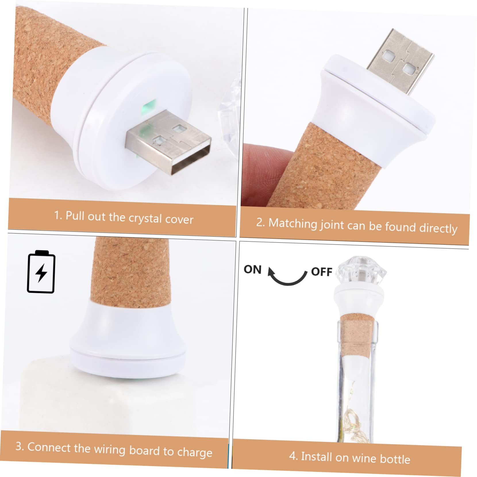 VILLCASE USB Rechargeable Wine Bottle Light LED Cork Light for Party Wedding Halloween Christmas Decoration Design for Romantic Atmosphere present for Wine
