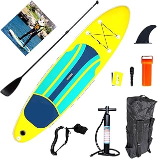 11ft Inflatable Stand Up Paddle Board, SUP Board Surfboard, Inflatable Paddle Boards Kit for All Waters All Skill Levels Adults and Youth, Easy to Store, Max Load 200Kg