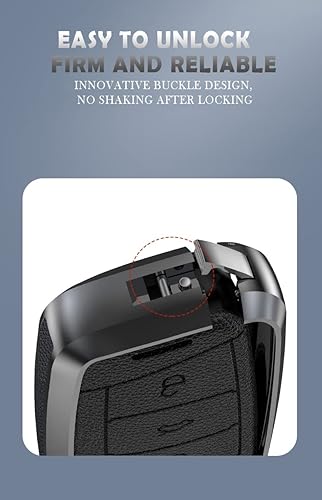 Miniatura 4 de ontto Funda de cuero para llavero VW para Skoda, Negro -