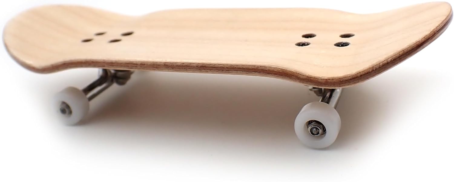 SPITBOARDS® 36mm Fingerboard Complete Wood Pro Set-Up (Pre-Assembled, Handcrafted 5-Layers), 36 mm Pro Trucks, CNC Bearing Wheels, Lasered Foam Grip Tape (Lasered Deck Size: 36 x 96 mm), 'Maple Wood'