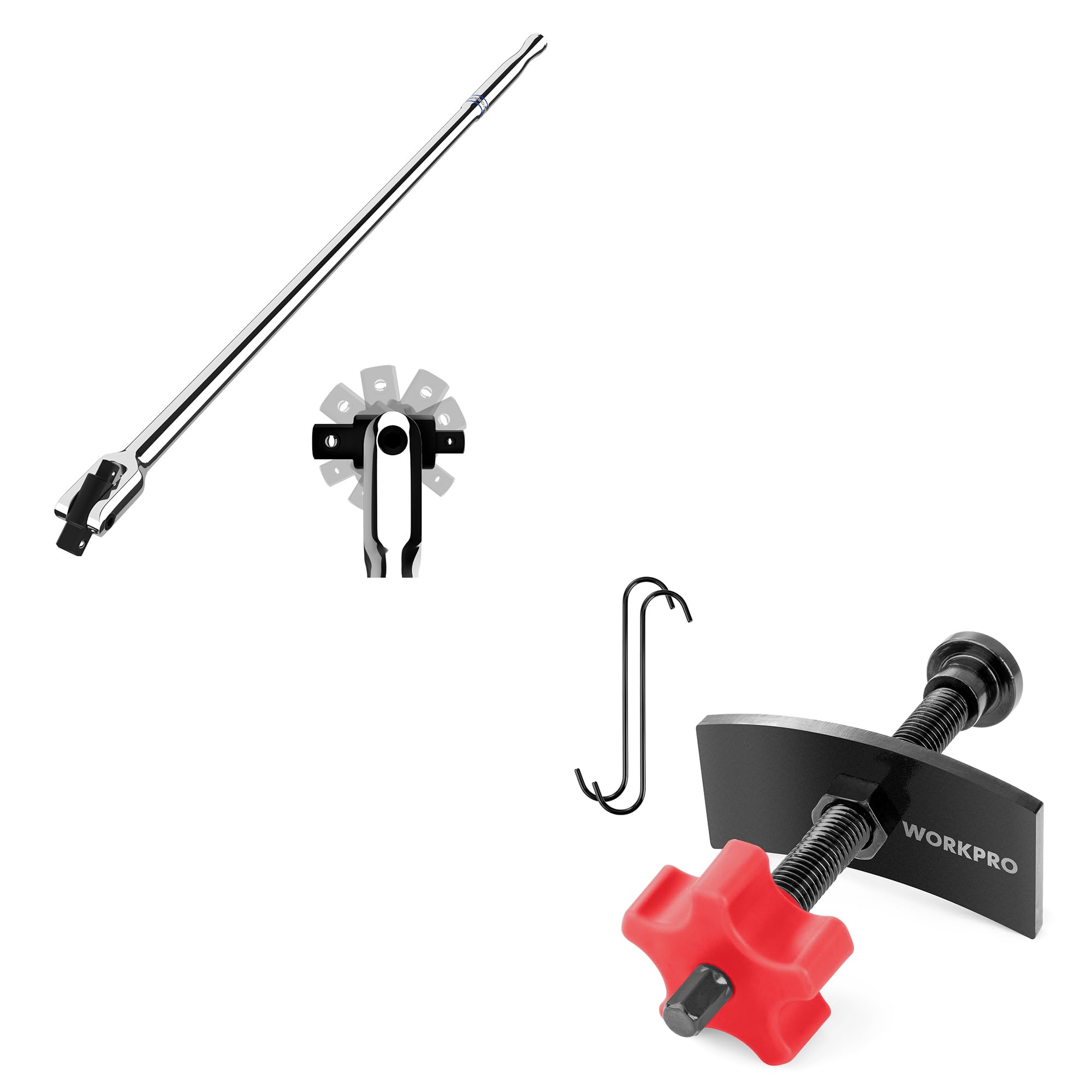 WORKPRO 24-inch Dual Drive Breaker Bar, 3/8