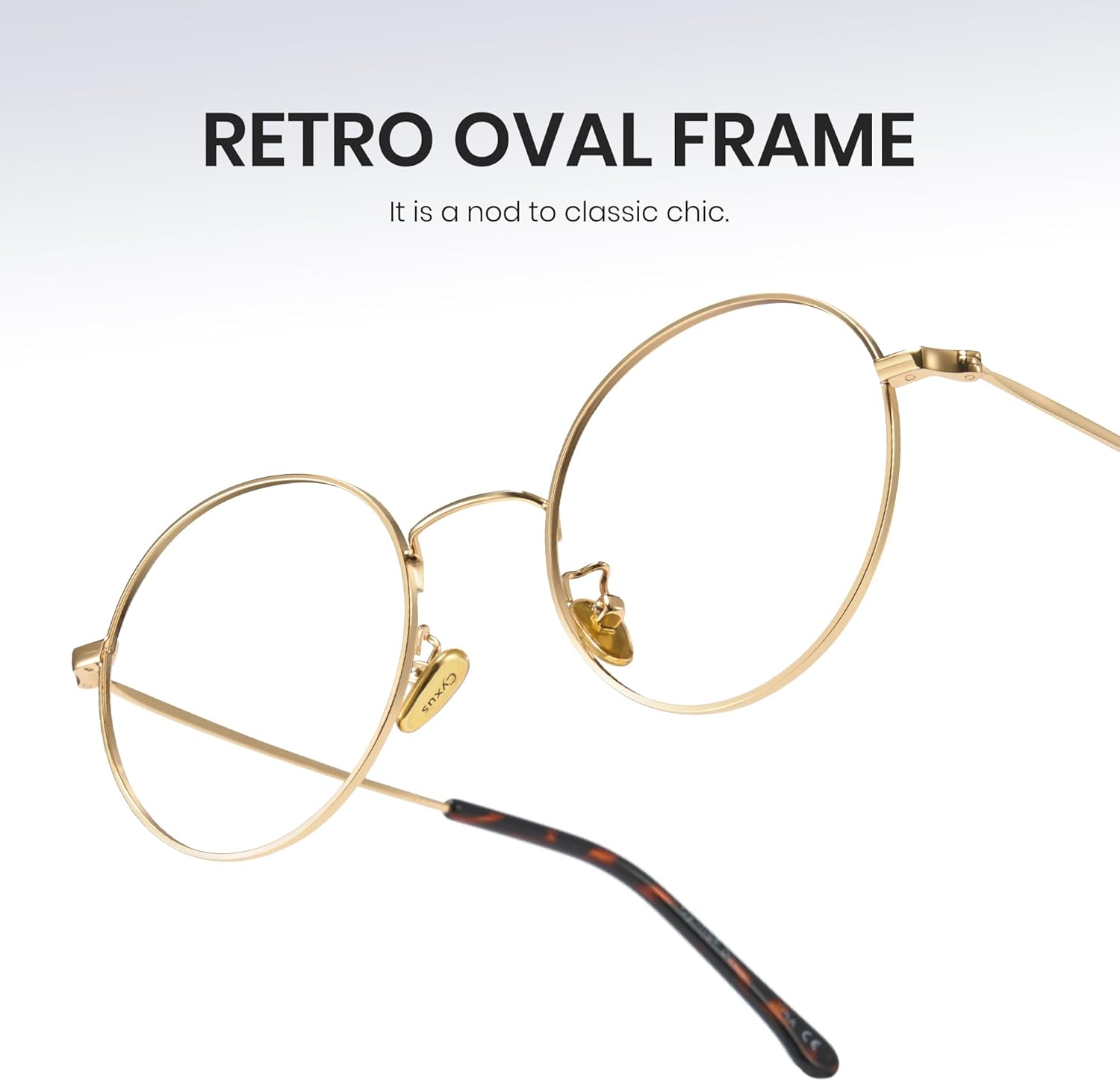 Cyxus Blue Light Glasses for Men and Women, Round Metal Frame Computer Eyeglasses for Office, Gaming, Reading 8090
