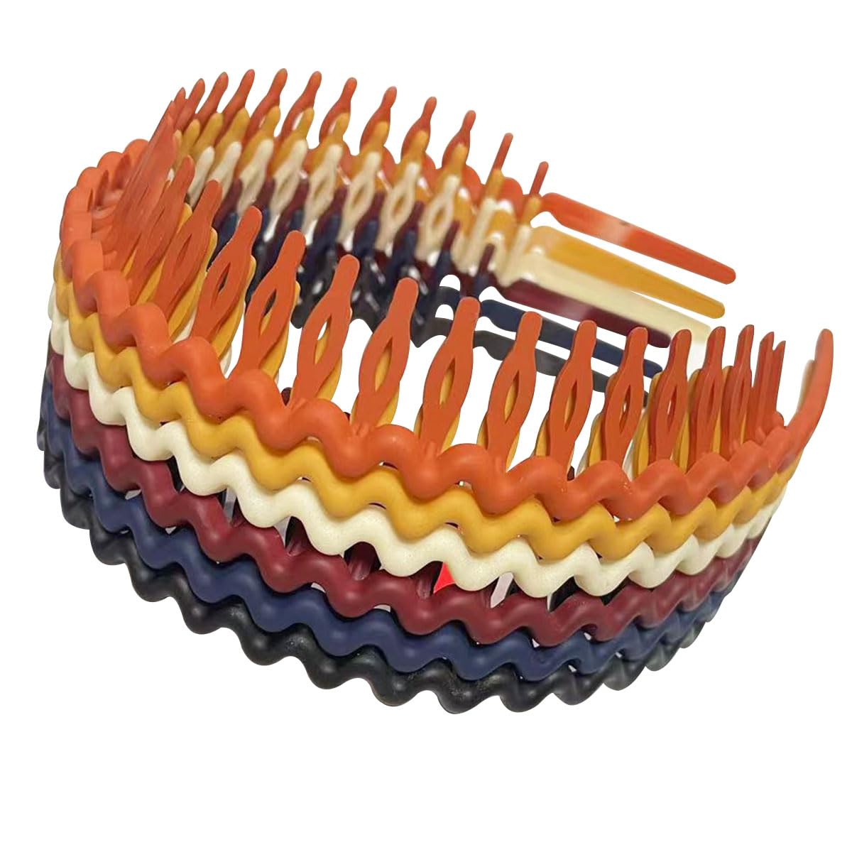 Yazon 6pcs Fashion Plastic Headbands for Women Girls Hard Teeth Hairbands Hair Hoop