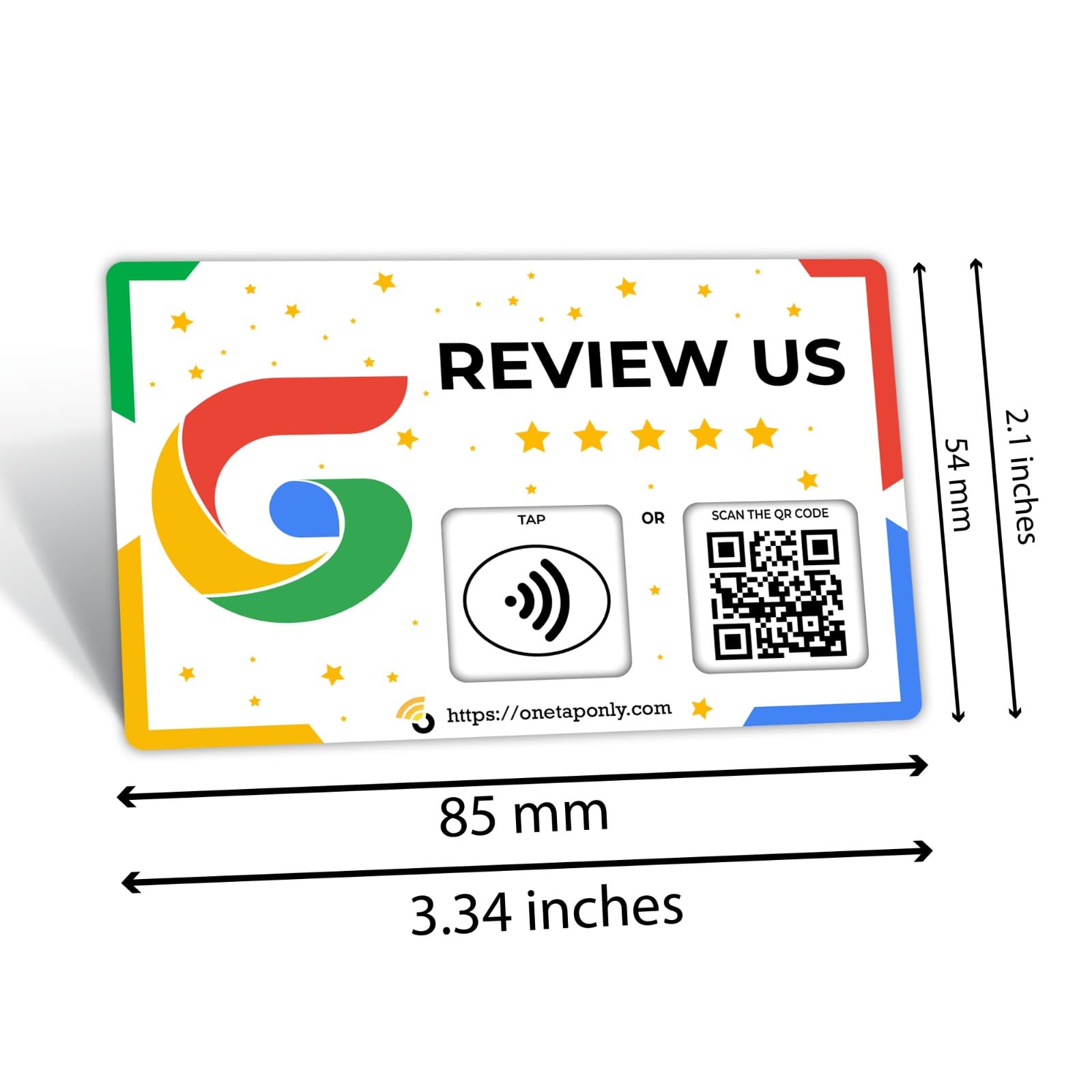 One Tap Only 2 Pack NFC Review Card with QR Code | Contactless Tap to Get Customer Feedback | Reusable Smart Business Review Cards for Shops, Cafes, Salons, Restaurants to Grow Ratings & Boost Sales - Image 3