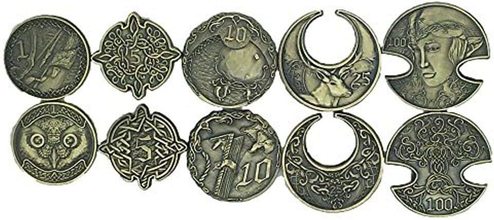 Norse Foundry Adventure Coins (Metal Plated novelty) Variety Pack (Set of 10) Elven Style RPG D&D