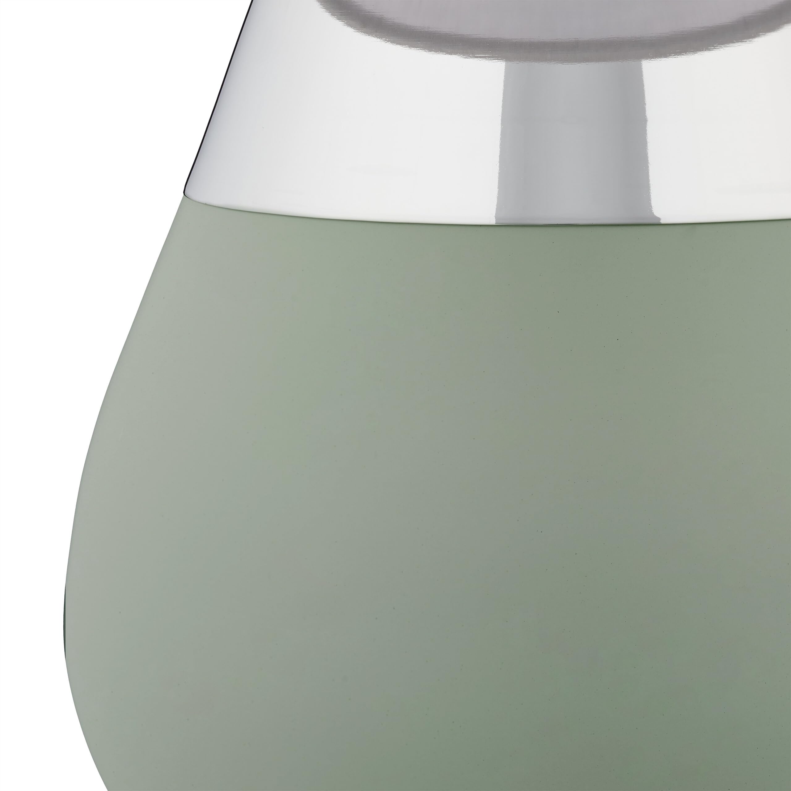 Relaxdays Tischlampe, 2er Set, Metallfuß, Stoffschirm, E14, H x D: 32 x 18 cm, Nachttischlampe mit Kabel, grün/Silber