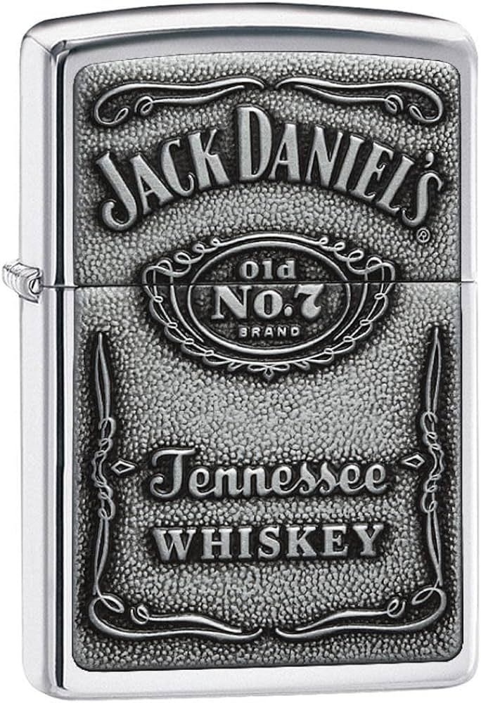 Zippo Jack Daniels High Polish Chrome Emblem Design Windproof