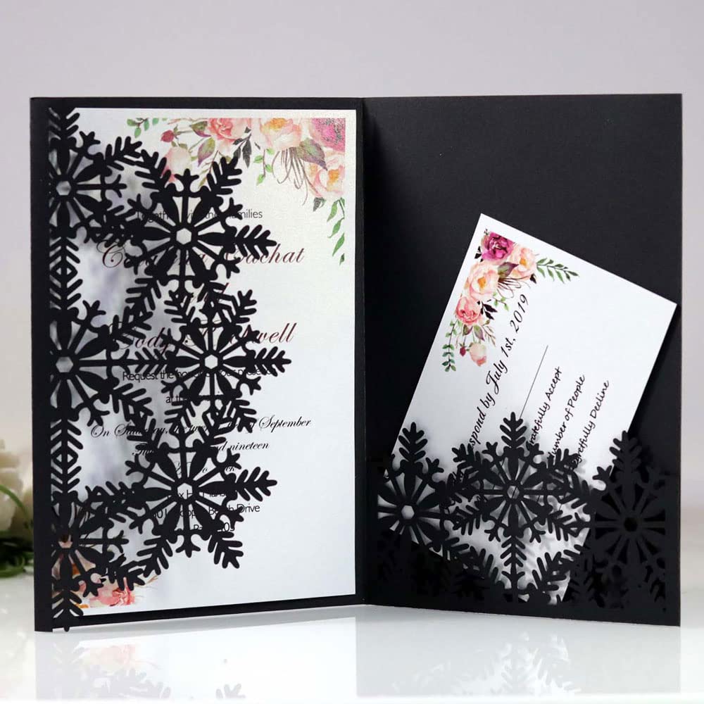 Invitation de mariage découpé au laser chic chic - 50 cartes élégantes 5x7