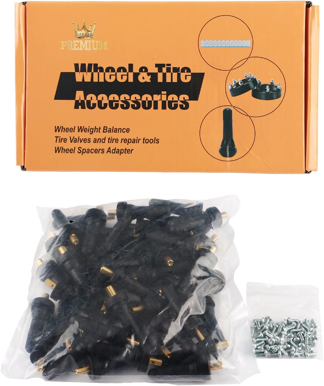 50 Pcs Tire TPMS 20008 Pressure Monitoring System Sensor Explosion-Proof Snap in Tire Valve Stems