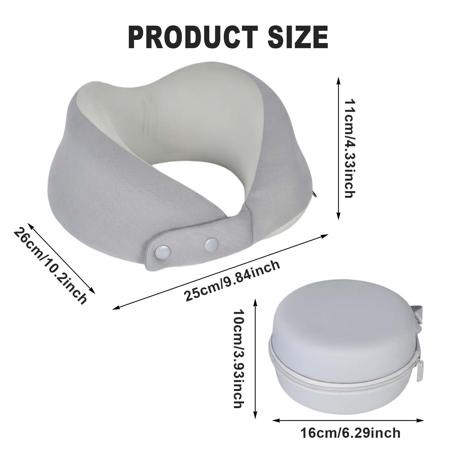 Poduszka podróżna, pod kark, samolot, w kształcie litery U, z pianki z pamięcią kształtu, poduszka pod kark, dla dorosłych, ergonomiczna, z pudełkiem do przechowywania EVA, do samolotu, samochodu