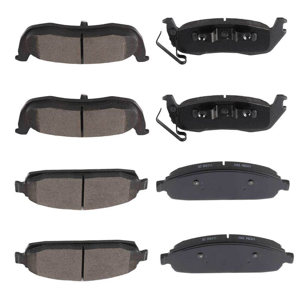 cciyu D1181 D1087 Front &amp; Rear Professional Ceramic Brake Pads Set fit For 2006-2010 For Jeep Commander,2005-2010 For Jeep Grand For Cherokee