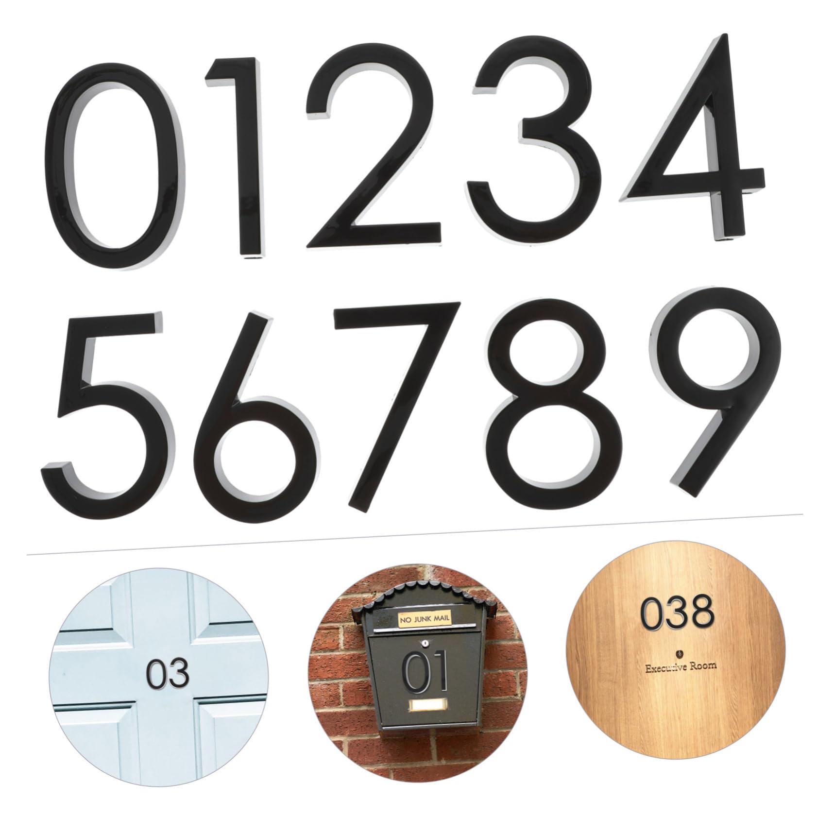 NUOBESTY 2 Ensembles Numéros De Maison Autocollants Adhésifs Pour Boîte Aux Lettres Porte Chiffres Résistants Aux Intempéries Faciles À Installer 20 Pièces * 2