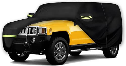 Waterproof Car Covers for Hummer H2 SUV 2002-2009 (Black) 210T
