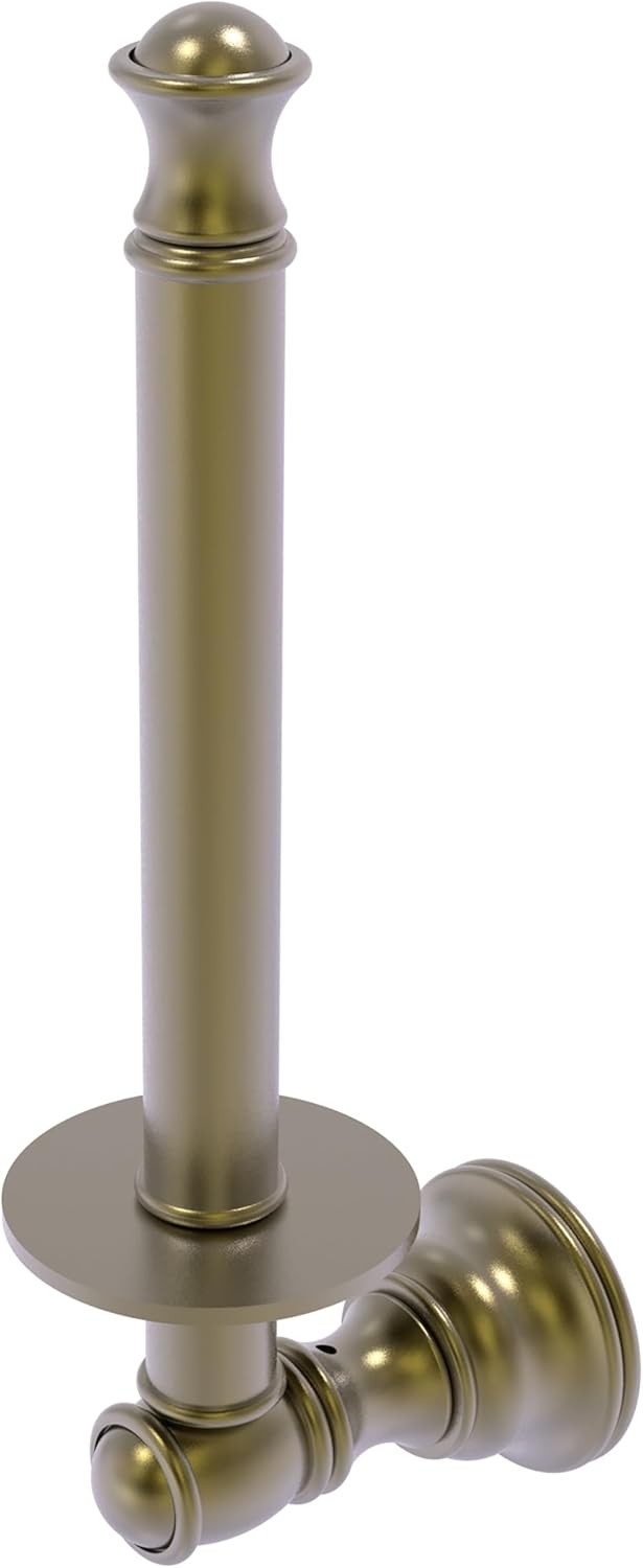 Allied Brass CL-24U Carolina Collection Upright Toilet Paper Holder, Antique Brass