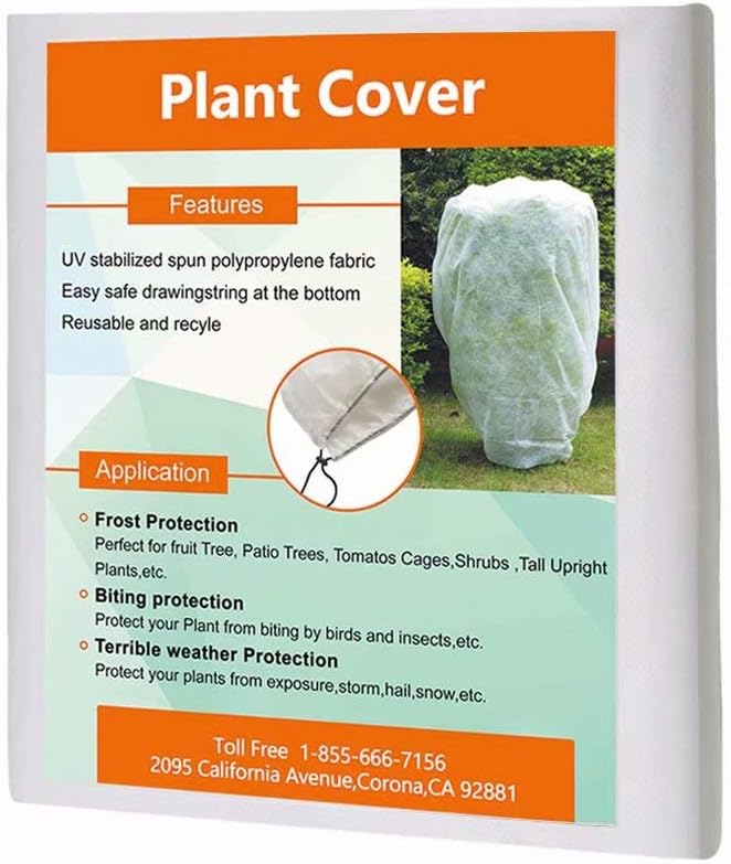 Agfabric Plant Covers Freeze Protection 1.5oz H96 xW84 Shrub Cover,Winter Tree Cover for Season Extension&Frost Protection,White