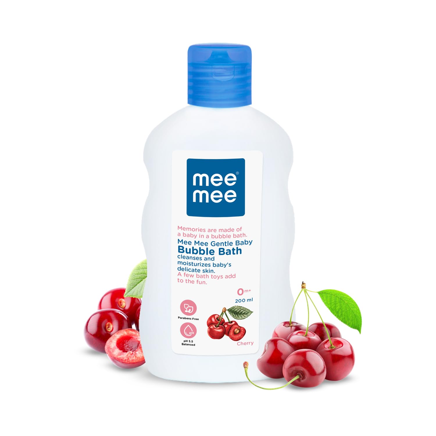 Mee Mee Baby Body Wash 200ml with Cherry & Fruit Extracts | Tear-Free, Mild & Moisturizing | Paraben-Free, Dermatologically Tested, pH Balanced | Gentle Head-to-Toe Bubble Bath for All Skin Types